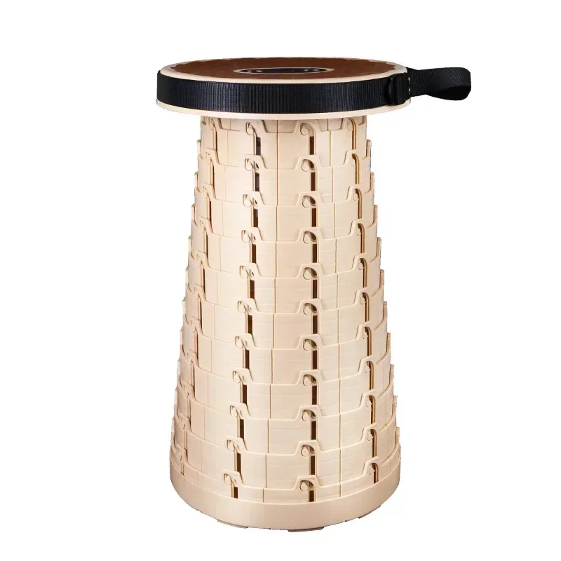 Outdoor Folding Stool with Soft Glue Queue Up  Portable Telescoping Travel Camping Fishing Bearing Strength Small Size