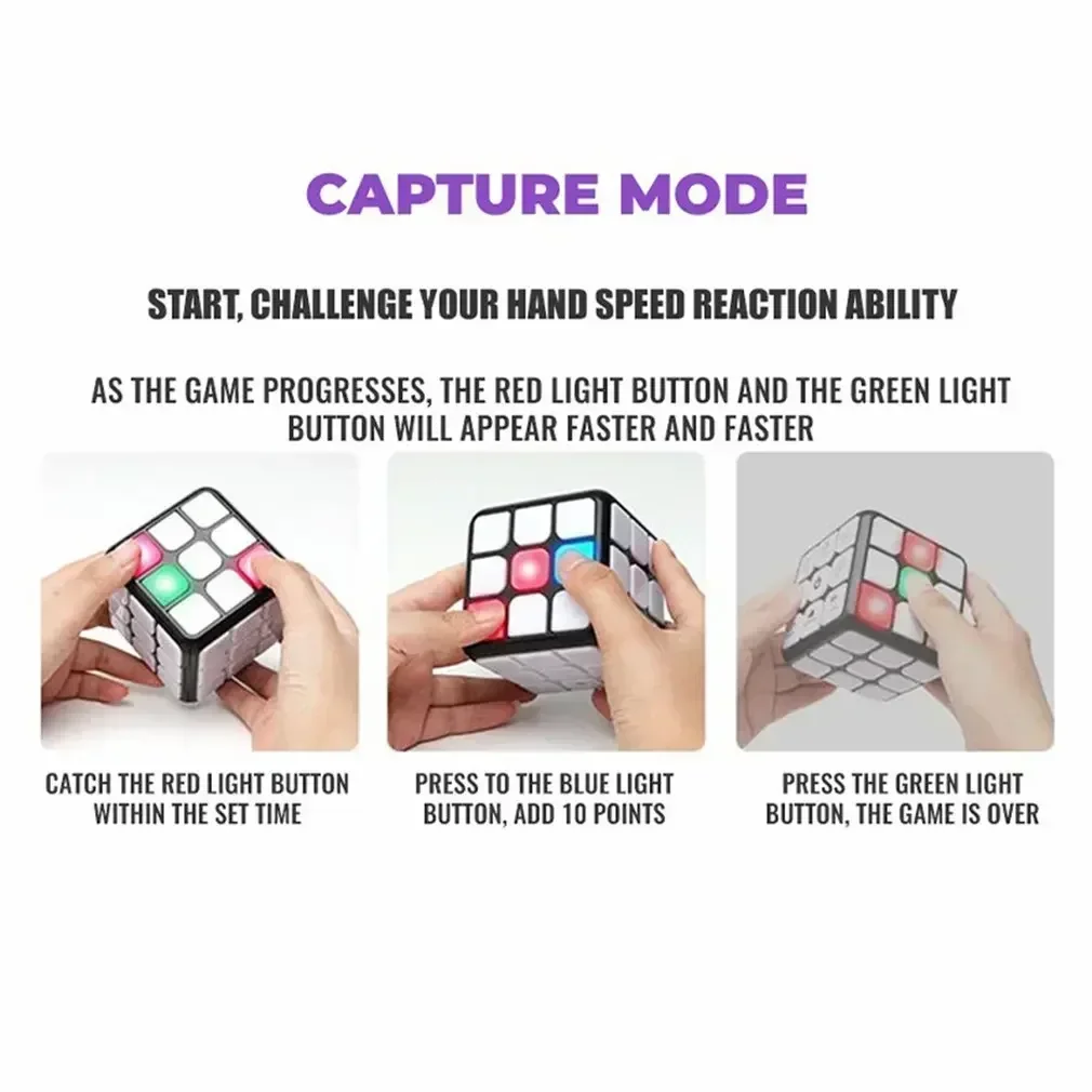 Smart Voice Cube 3X3 Magic Electronic Flashing Cube Kid Intelligence Develop Toys Magnetic Memory Brain Game Modes Kids Fun Gift