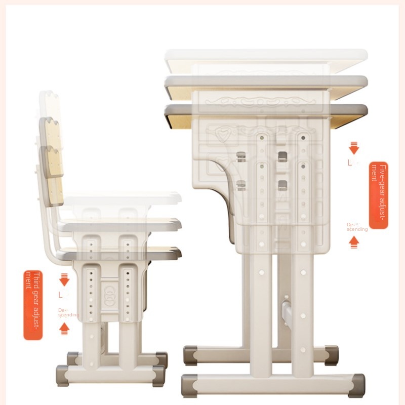 Mesa e cadeiras de madeira Olevo para aprendizagem infantil Conjunto de mesa e cadeiras ajustáveis para alunos do ensino fundamental e médio