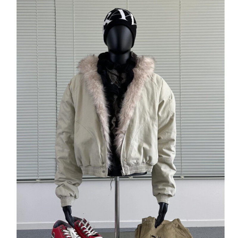 Outono e inverno nova jaqueta jeans solta, design retrô grosso e quente, jaqueta de algodão com capuz, jaqueta masculina ou feminina da moda