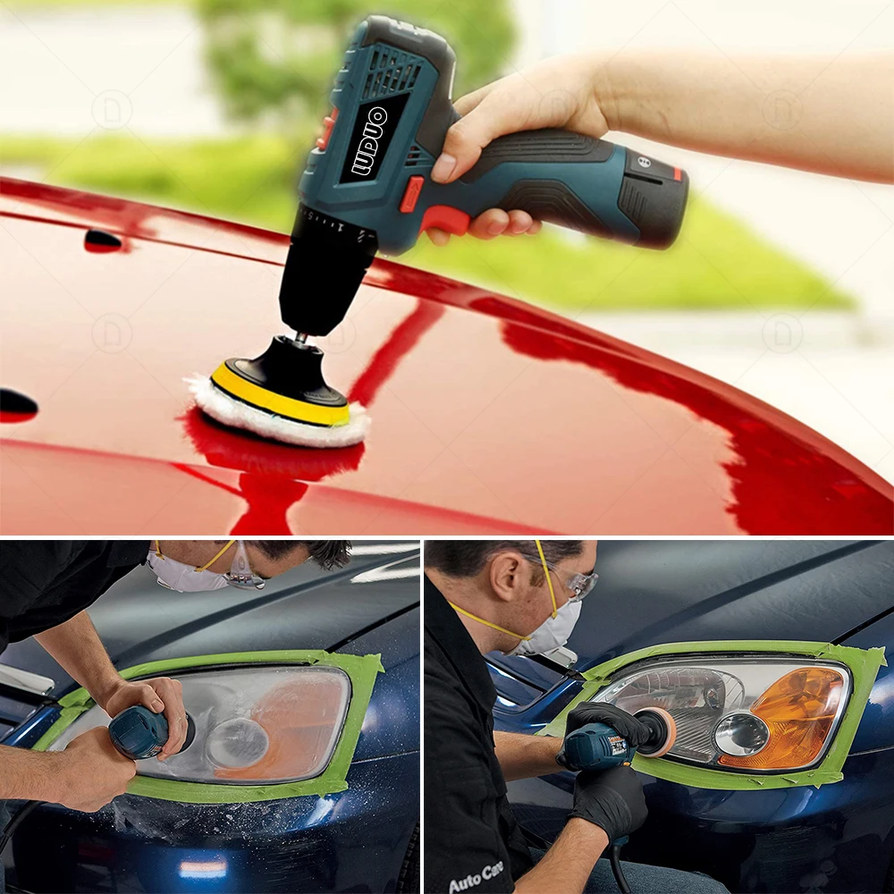 Đèn Pha Phục Hồi Bộ Xe Chi Tiết Giặt Vệ Sinh Đổi Mới Công Cụ Giấy Nhám Tẩy Lông Xốp Đánh Bóng Chà Nhám Đĩa