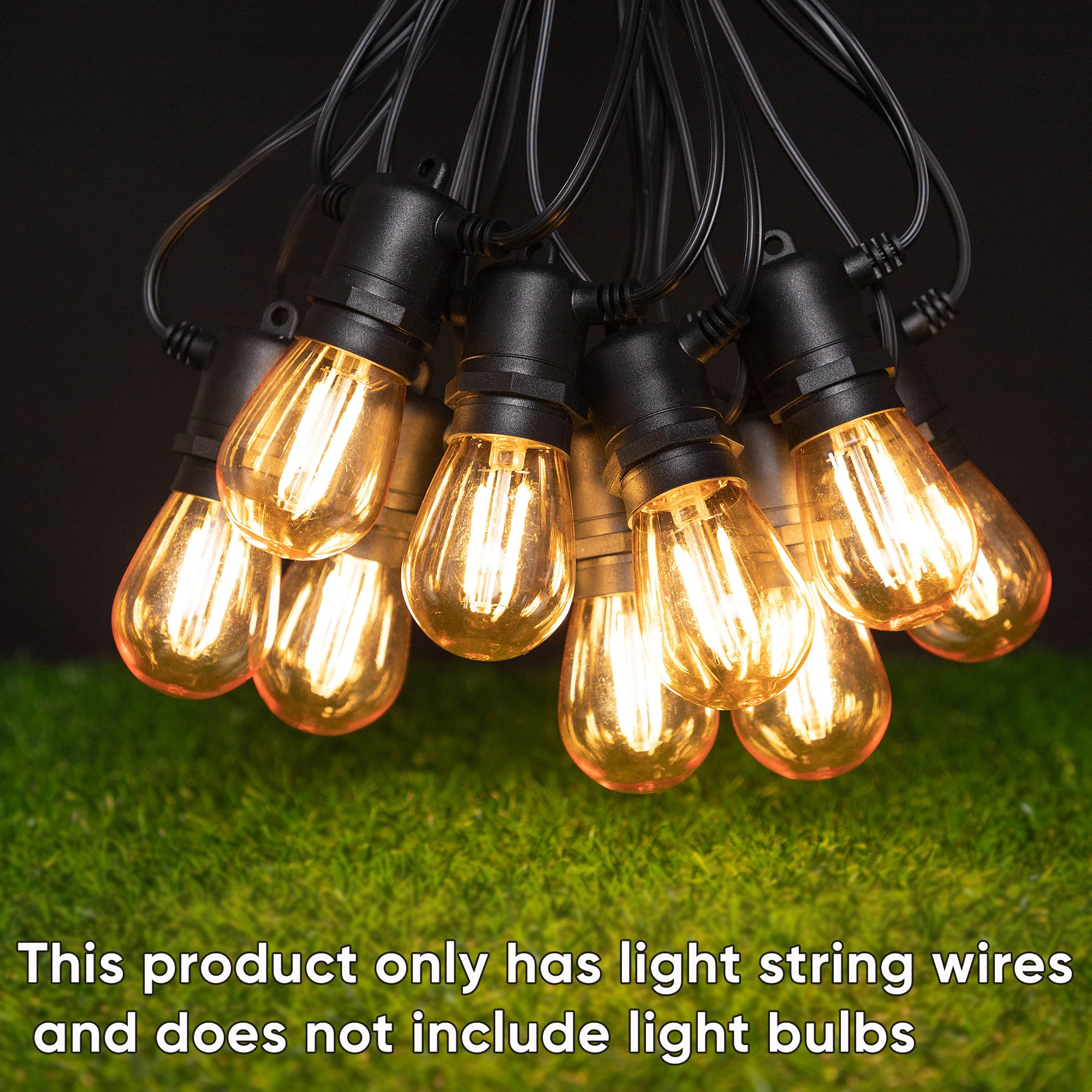 E27 Outdoor String Light Stringer E26 Light Socket Stringer EU Set Spool Black Lights String Wedding Patio Event Lighting Decor