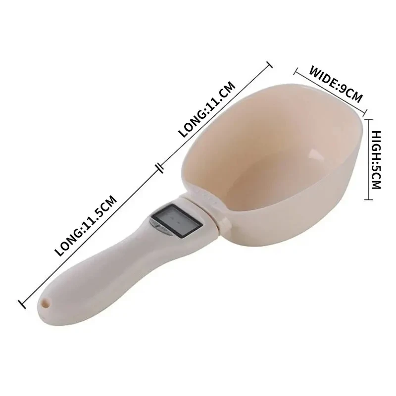 Pet Dog Food Measuring Spoon Scale Smart Pet Food Scale with Measuring Spoon Digital LCD Display Kitchen Scale for Dog/Cat