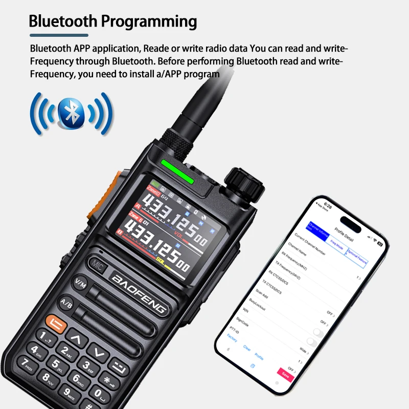 Baofeng UV26 Walkie Talkie GPS APSR Multi Band Bluetooth Programming Recording Wirless Copy Frequency Type-C Long Range Two Way