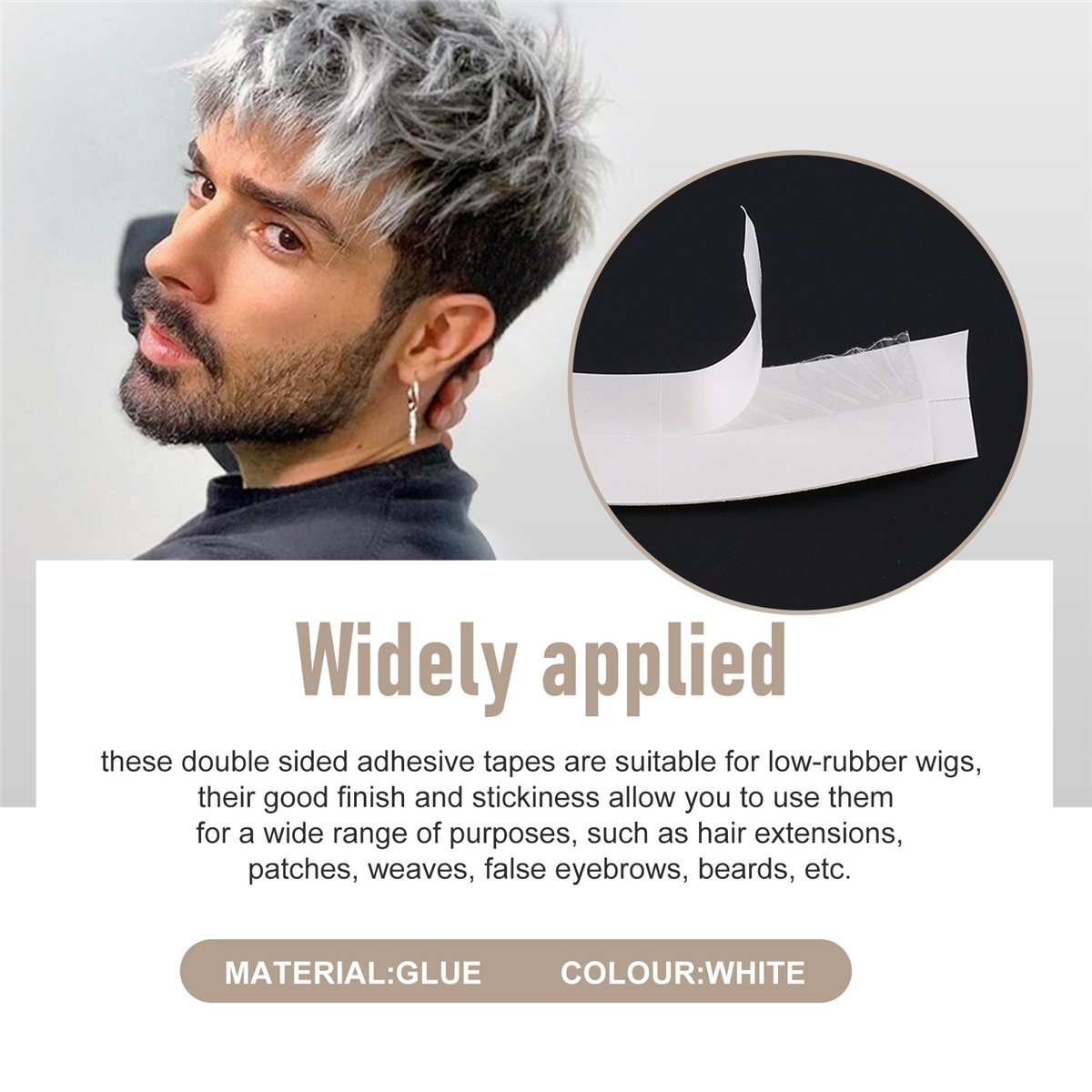 BABQ 180 ピース/ロット固定毛システム粘着テープ超強力二重粘着拡張テープ防水汗かつらレースウィッグ