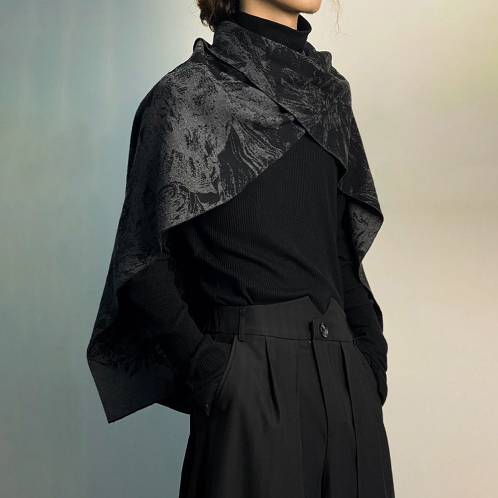 2024 primavera y otoño para hombre estilo japonés viento oscuro cálido largo imitación bufanda de Cachemira bufanda chal multiusos