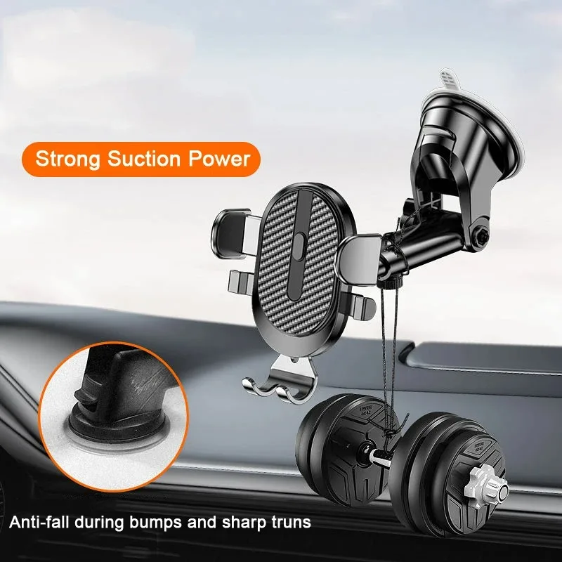 Suporte universal para carro de gravidade com ventosa para celular 360 °   Suporte do painel do pára-brisa do clipe de ventilação de ar para iPhone Samsung Xiaomi