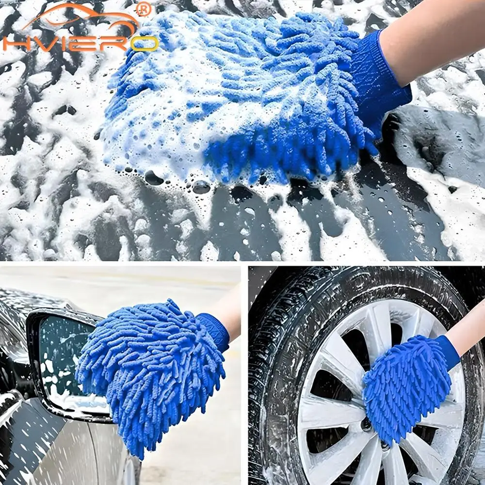 Limpiador de pintura de microfibra de chenilla, estilo de coche, lavado de Moto, guante de limpieza automática, equipo, paños detallados, plumero para el hogar