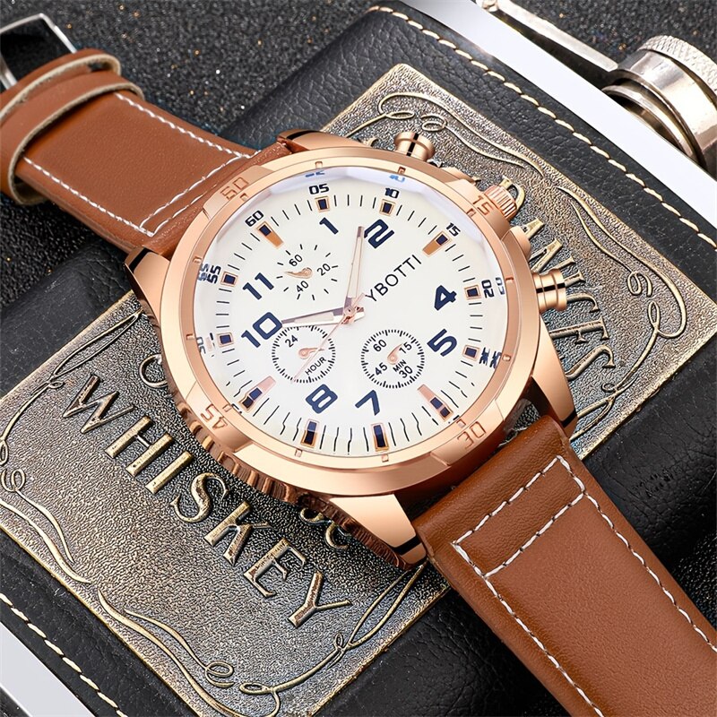Hodinky-Reloj de pulsera de cuarzo para hombre, cronógrafo de lujo, informal, de negocios, a la moda, resistente al agua