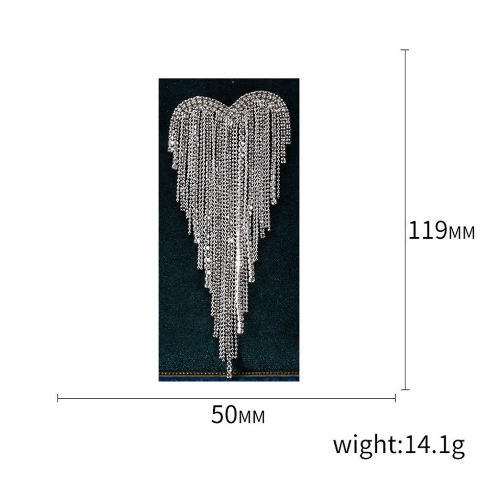 1 PC Heart Tassels เข็มกลัดแฟชั่นอินเทรนด์เข็มกลัดทองเงิน Rhinestone Pins Creative ประณีตเข็มกลัดแฟชั่นเครื่องประดับ