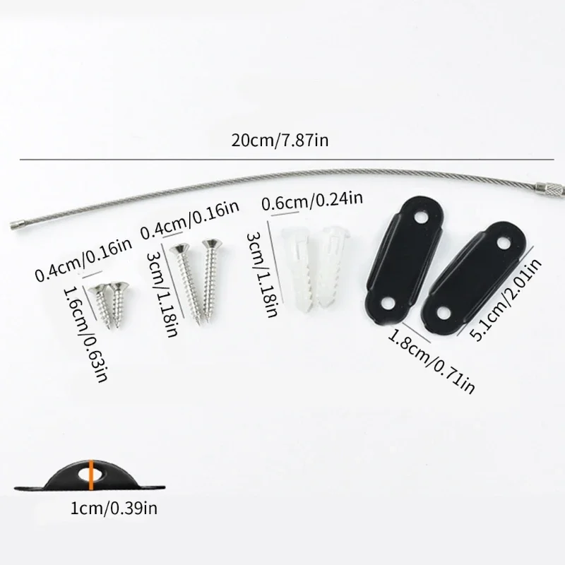2 Chiếc Thép Không Gỉ Chống Đầu Đồ Nội Thất Mỏ Đồ Nội Thất Tường Dây An Toàn Nặng Rơi Đồ Nội Thất Phòng Chống Dây