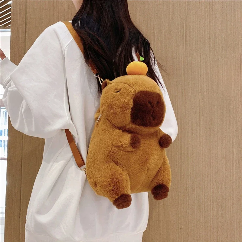 イルカのぬいぐるみバックパック,かわいい人形のトートバッグ,2目的のショルダーバッグ,快適なウォーターバッグ,ギニアピッグ,kapyaze