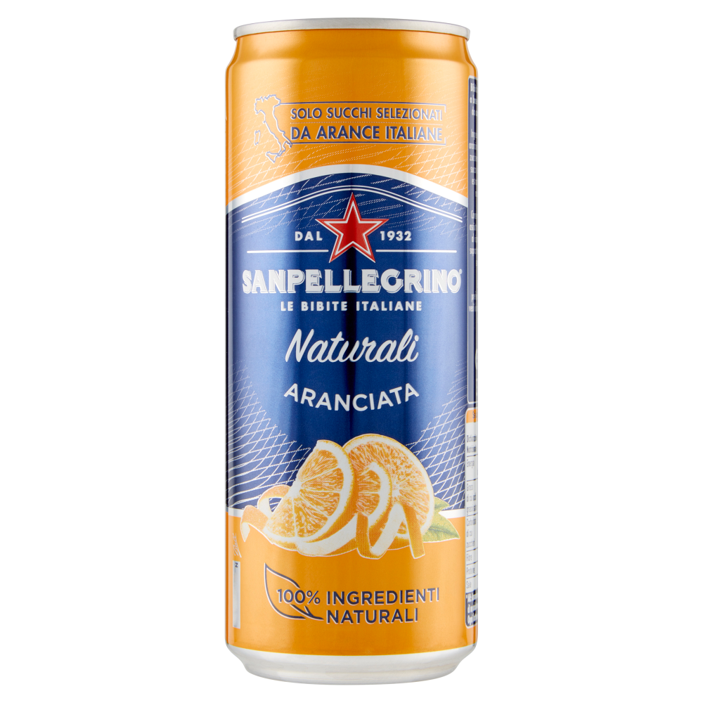 Kohlensäurehaltiges Getränk Aranciata Naturali Orange Dose 330ml - San Pellegrino