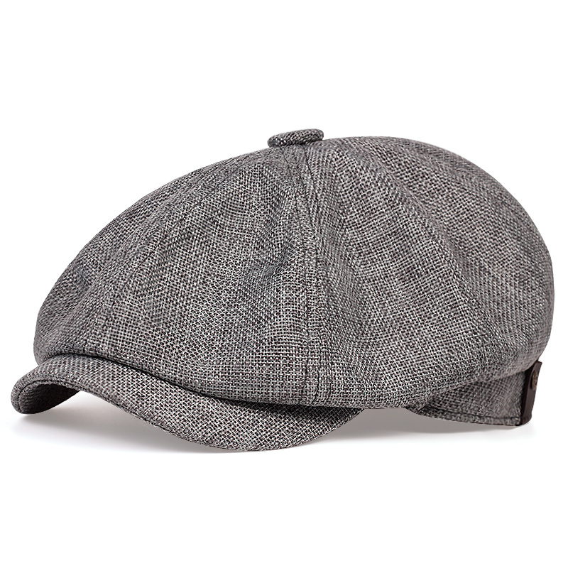 Boné retrô unissex octogonal, chapéus casuais para homens, bonés de rua, boina, primavera, outono