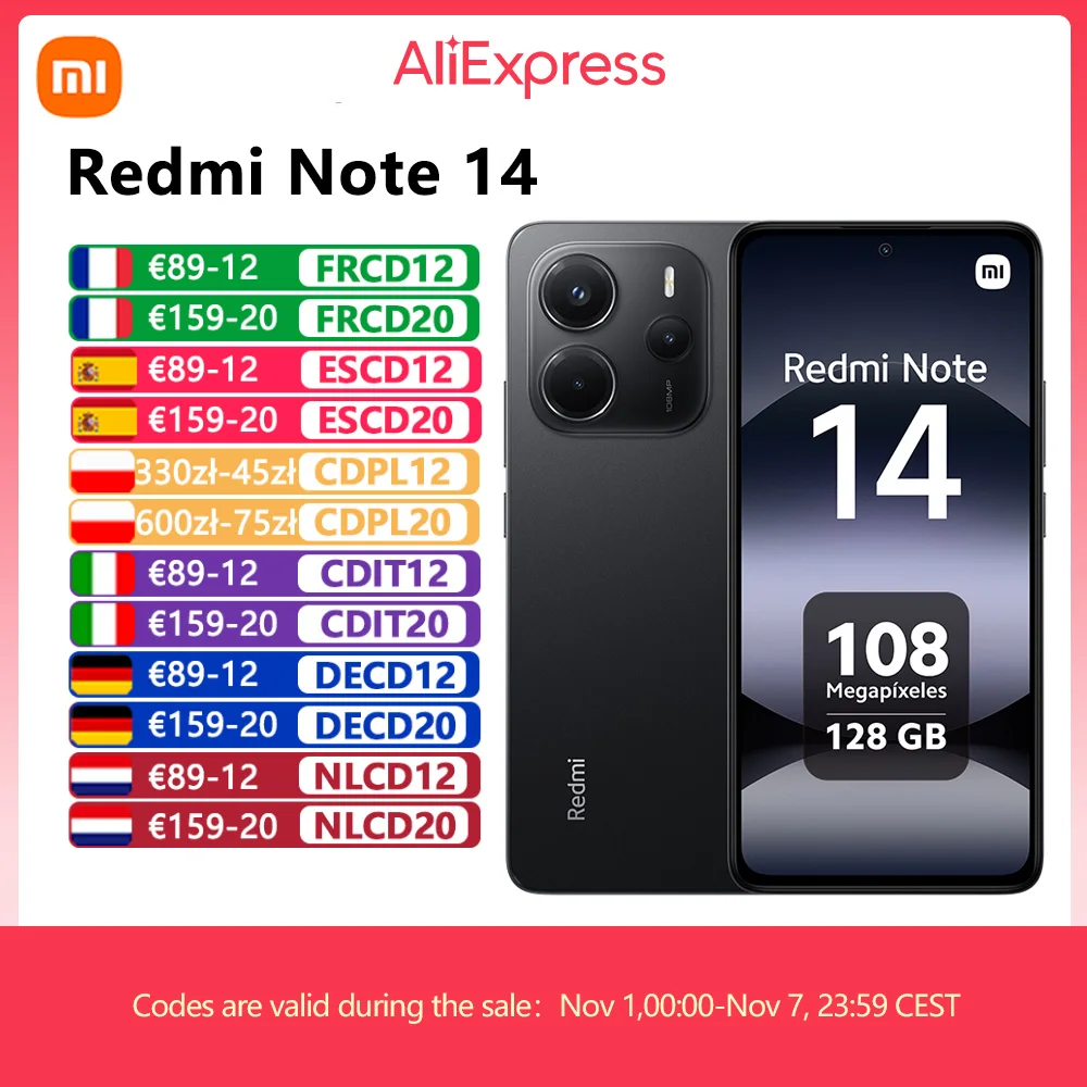 【Weltpremiere】Globale Version Xiaomi Redmi Note 14 MediaTek Helio G99-Ultra 108MP AI-Kamera 5500 mAh 6,67 Zoll 120 Hz AMOLED-Display