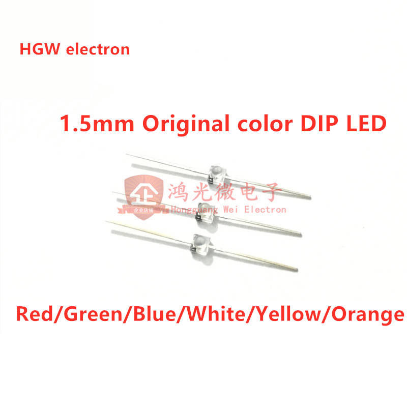 Diode lumineuse LED 100 MM, 1.5 pièces, blanc, jaune, rouge, vert, Orange, bleu, blanc chaud, couleur originale DIP 95-21QRC F1.5, rouge, colloïde
