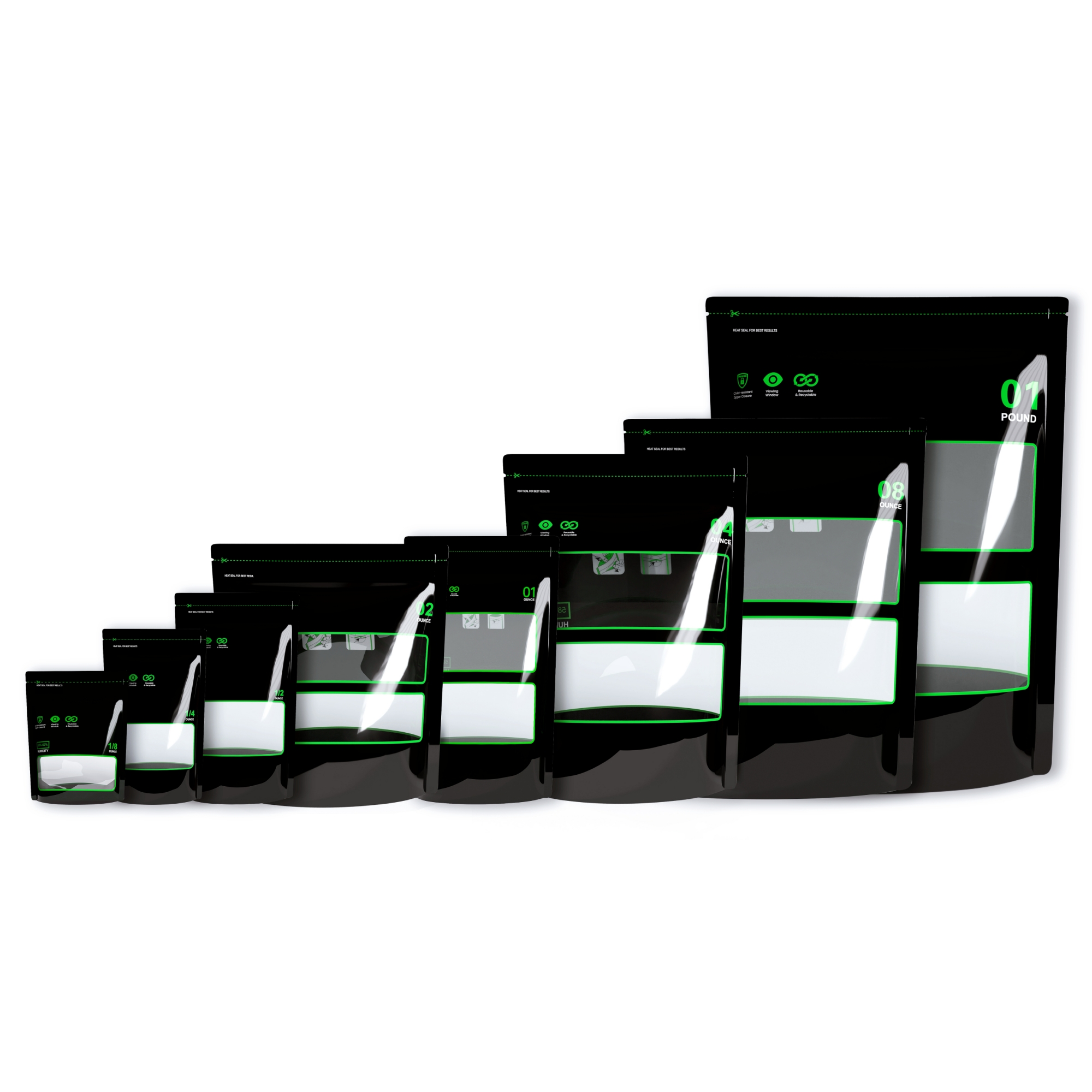 1/8 унции ~ 1 фунт Пакеты для хранения и отверждения с замком и герметизацией 58%-62% Мешки для выращивания RH Terp Термосвариваемые, устойчивые к детей