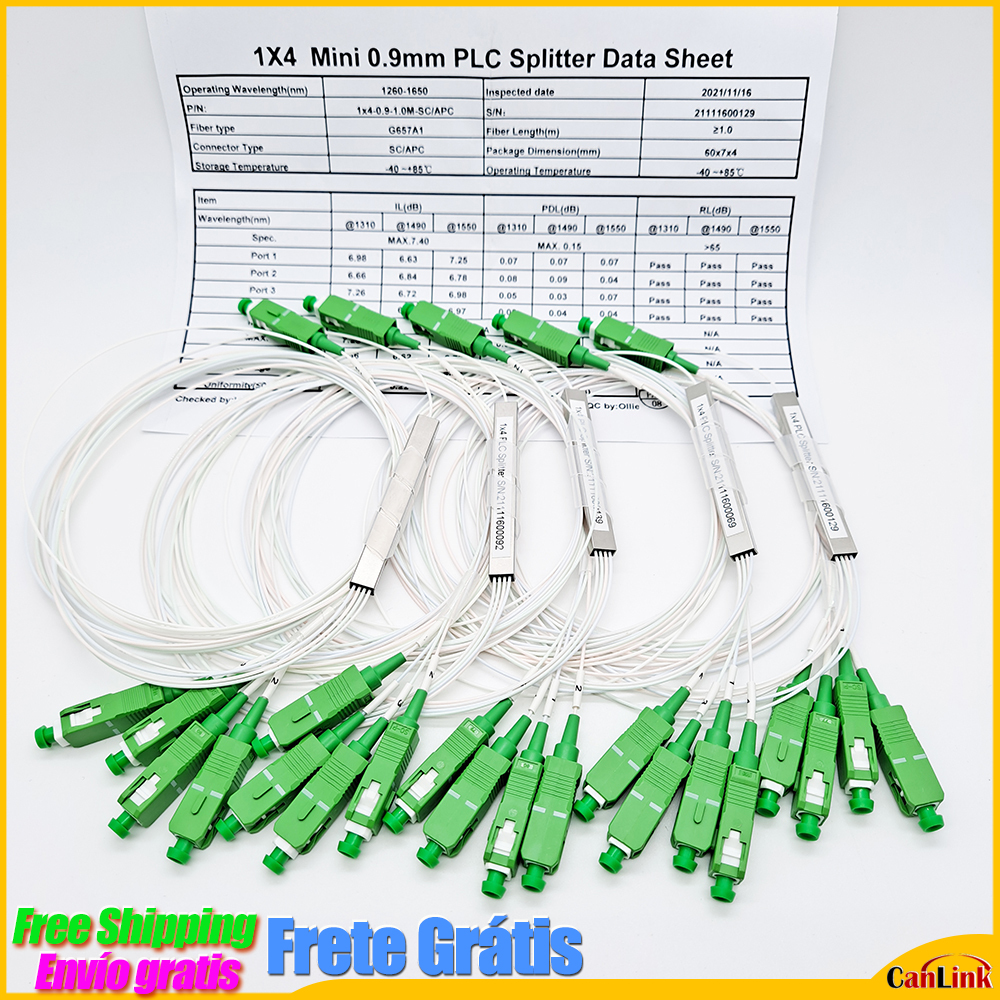 Разветвитель ПЛК 1X2 1X4 1X8 1X16 1X32 SC/APC SM одномодовый 0,9 мм G657A1 ПВХ LSZH 1 м FTTH оптоволоконный разветвитель