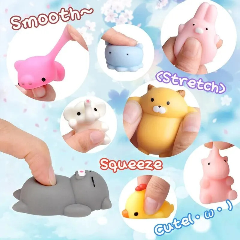 10ชิ้นของเล่นคลายเครียดแบบสุ่มของเล่นแบบอินเทอร์แอคทีฟรูปสัตว์ขนาดเล็กแม่ลูก