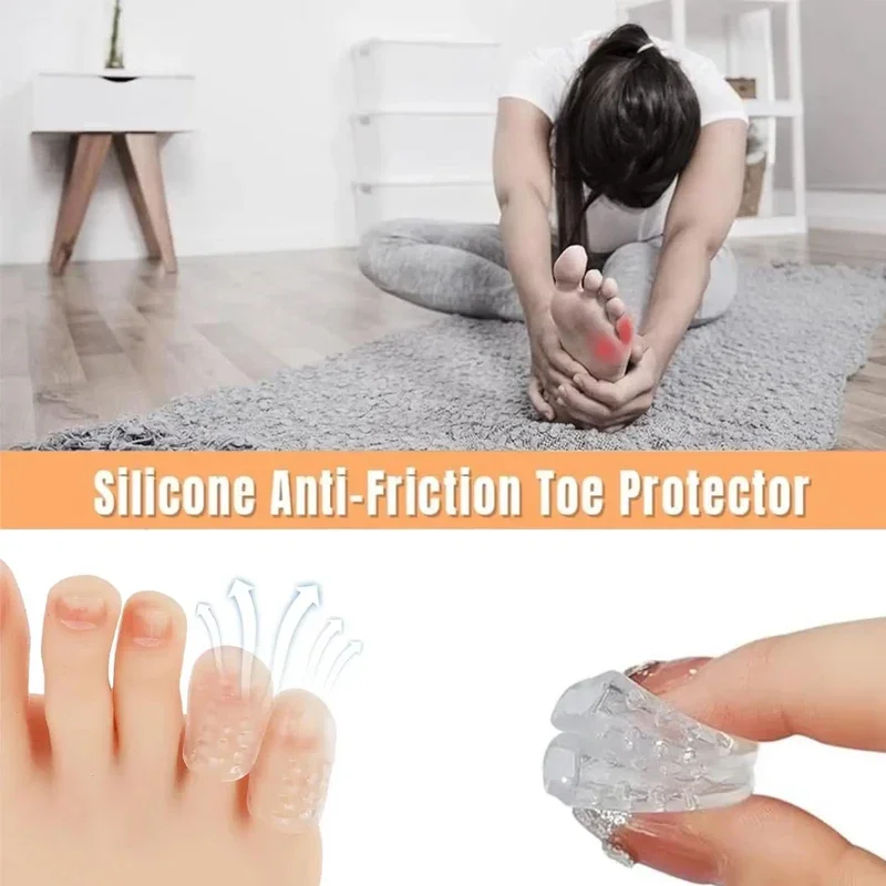 20 piezas, cómodas con protectores de dedos de silicona transparentes y transpirables de alta elasticidad, evitan ampollas, callos y maíz