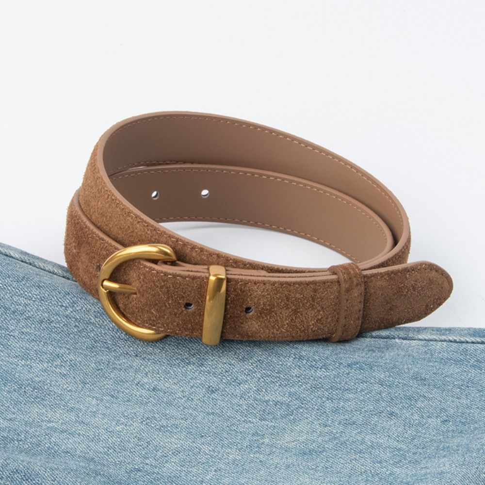 Ceinture en cuir suédé pour femme, design de luxe, décontracté, polyvalent, sangle de taille d'affaires, ceinture structurée Chimpin