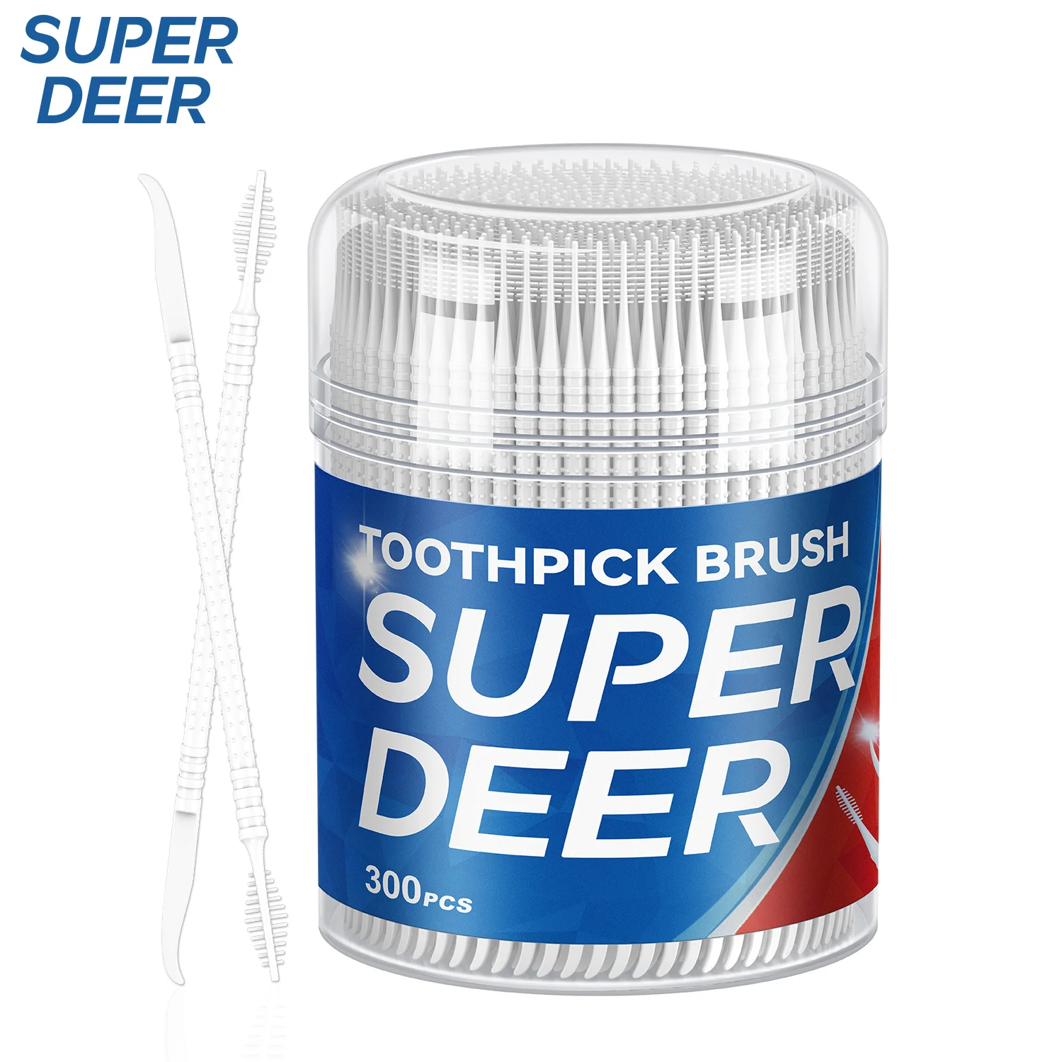 300 Uds. Cepillo de palillo de dientes en caja, palillo de dientes de plástico desechable, cepillo Interdental para el hogar, selección de dientes, hilo Dental