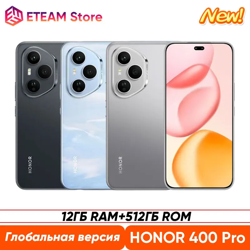 Versión Global HONOR 400 Pro 5G Smartphone Snapdragon 8 Gen 3 Pantalla AMOLED de 6,7 pulgadas 200MP 100W con cable 50W inalámbrico IP68 y IP69 eSIM