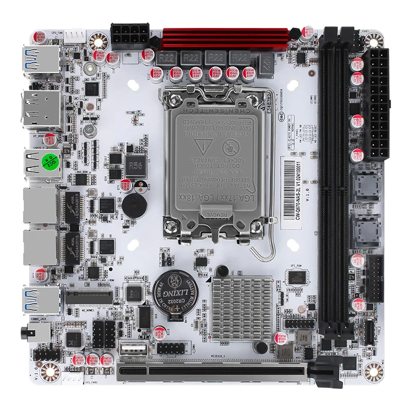Q670-8Bay NAS Mini ITX motherboard upgrade, supports Intel 12-14 generation processors, 8 SATA3.0 ports, I226LM 2.5G with vPro