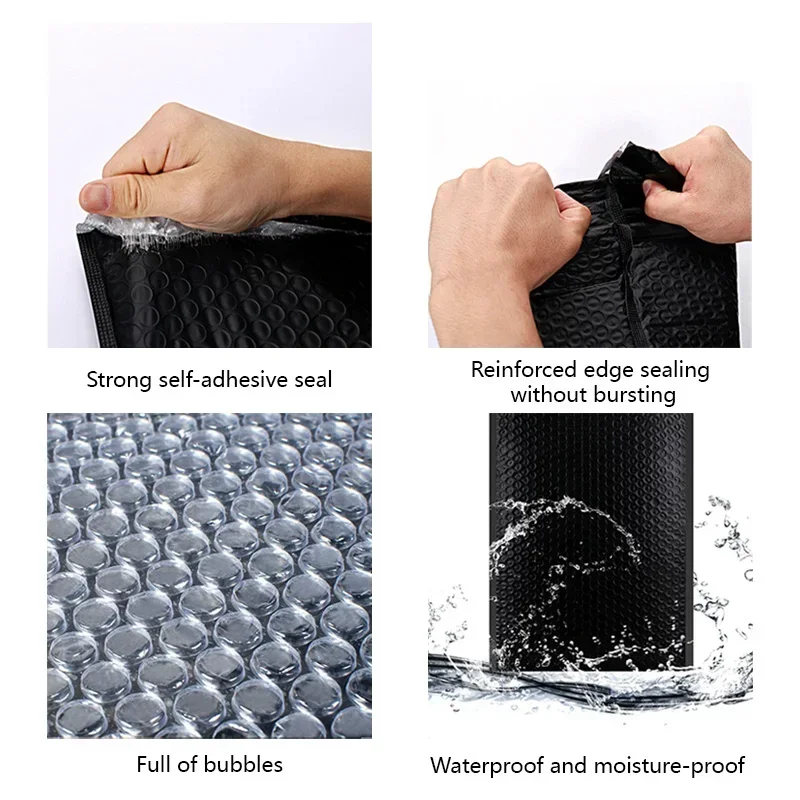 20 stks/partij Zwart Schuim Envelop Zakken Self Seal Mailers Gewatteerde Verzending Enveloppen Met Bubble Mailing Tas Verzending Pakketten Tas