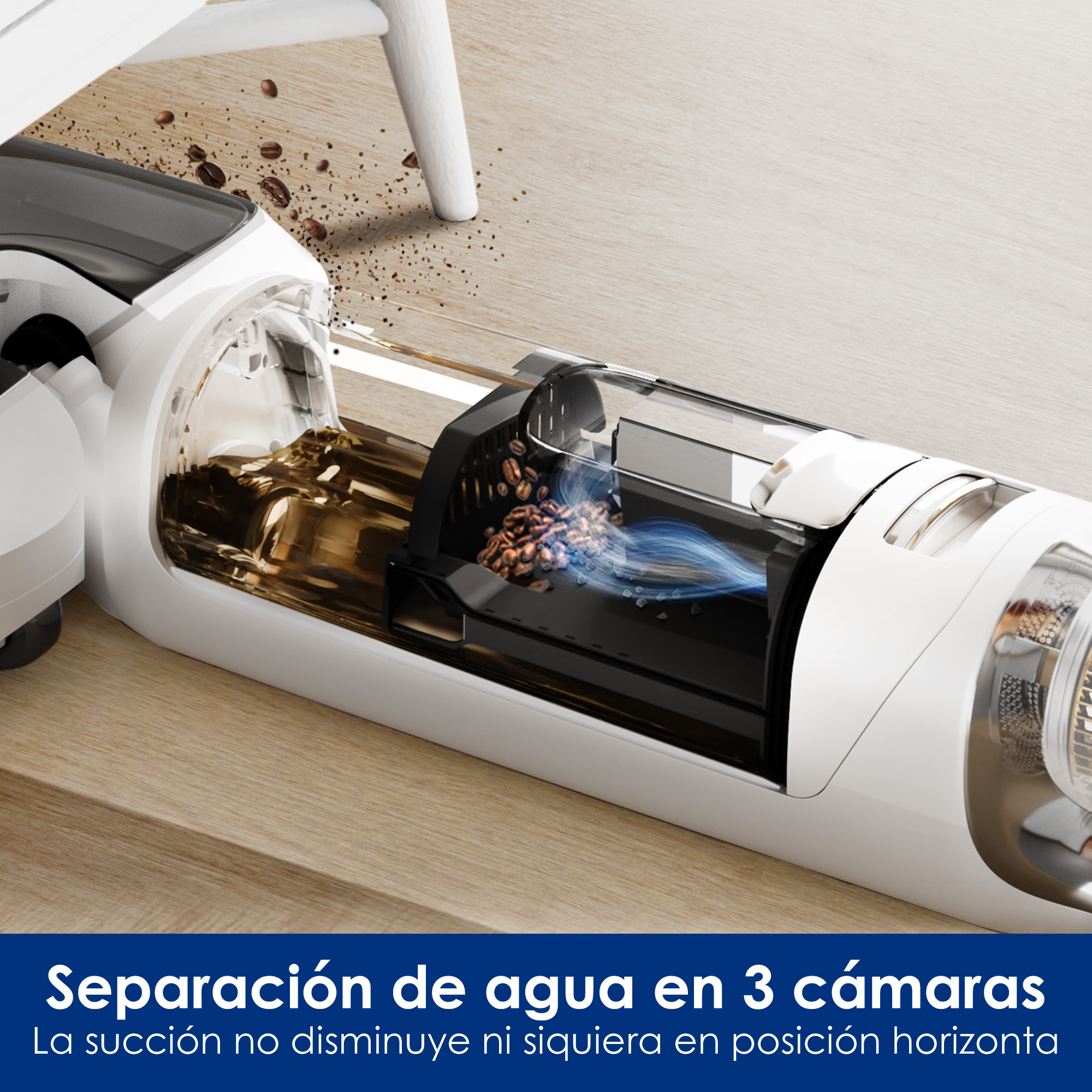 Tineco Floor One Stretch S6 Aspiradora en Seco y Húmedo Posición Plana de 180° Diseño Compacto de 13 cm Autolimpieza Limpieza por Las Tres Caras Flashdry a 70 °C en 5 Minutos