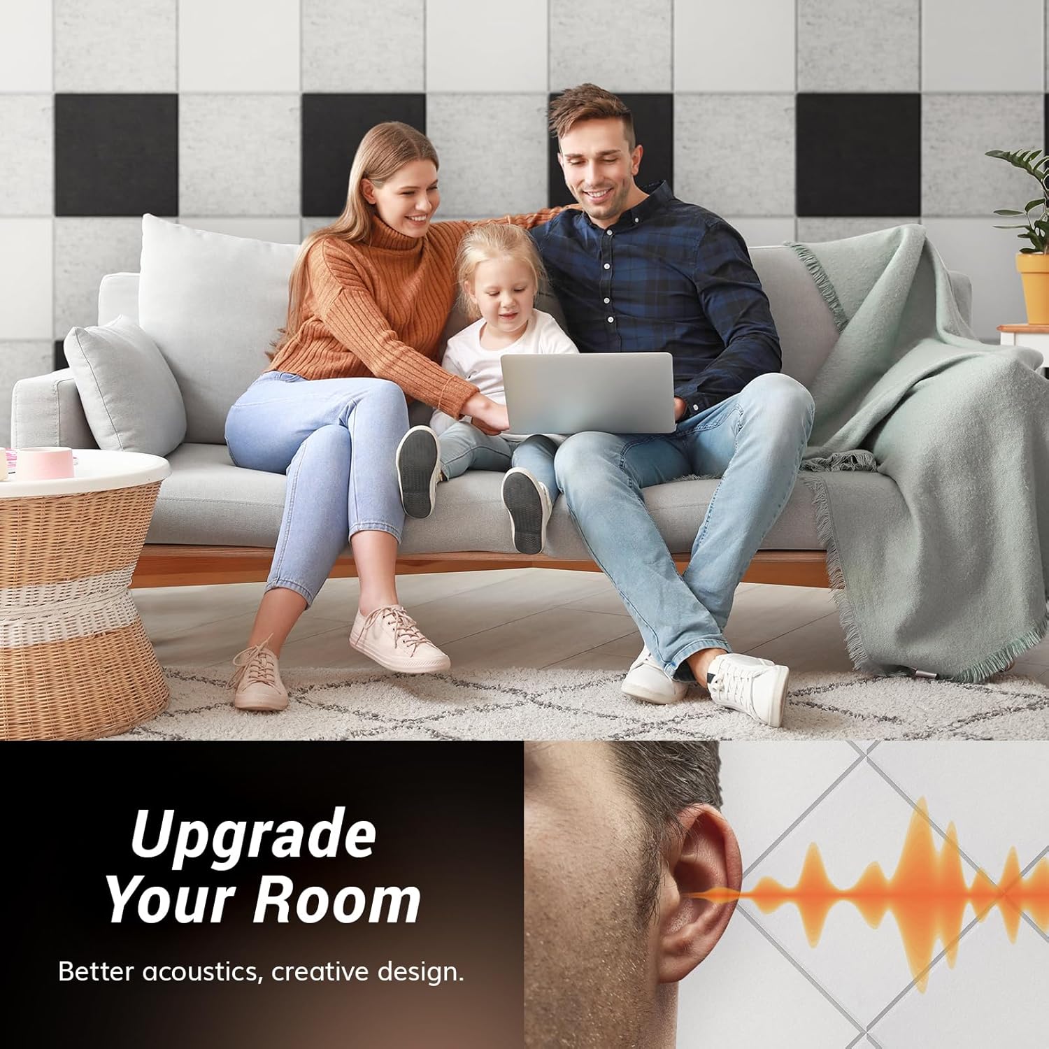 Espuma Acústica Pack 18 Paneles, Paneles Acústicos Cuadrado con Respaldo Adhesivo, Insonorización Acustica Pared y Decoración pa