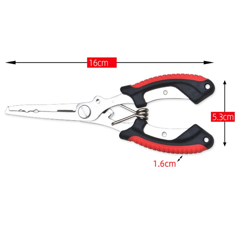Alicate de pesca em aço inoxidável, removedor de gancho de pesca, resistente à água salgada, linha trançada, tesoura, equipamento de pesca