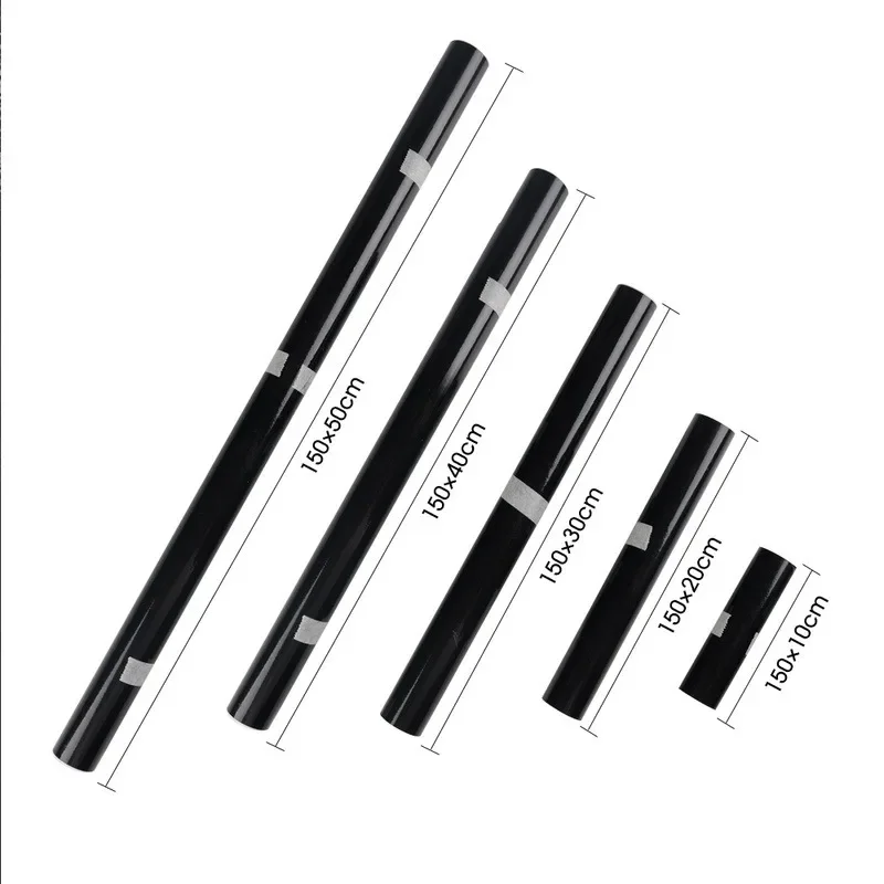 GLOSS Black รถฟิล์มไวนิลห่อสติ๊กเกอร์กาวสติกเกอร์รถจักรยานยนต์จักรยานอัตโนมัติผิวสีเปลี่ยนภาพยนตร์ 150*50 ซม.