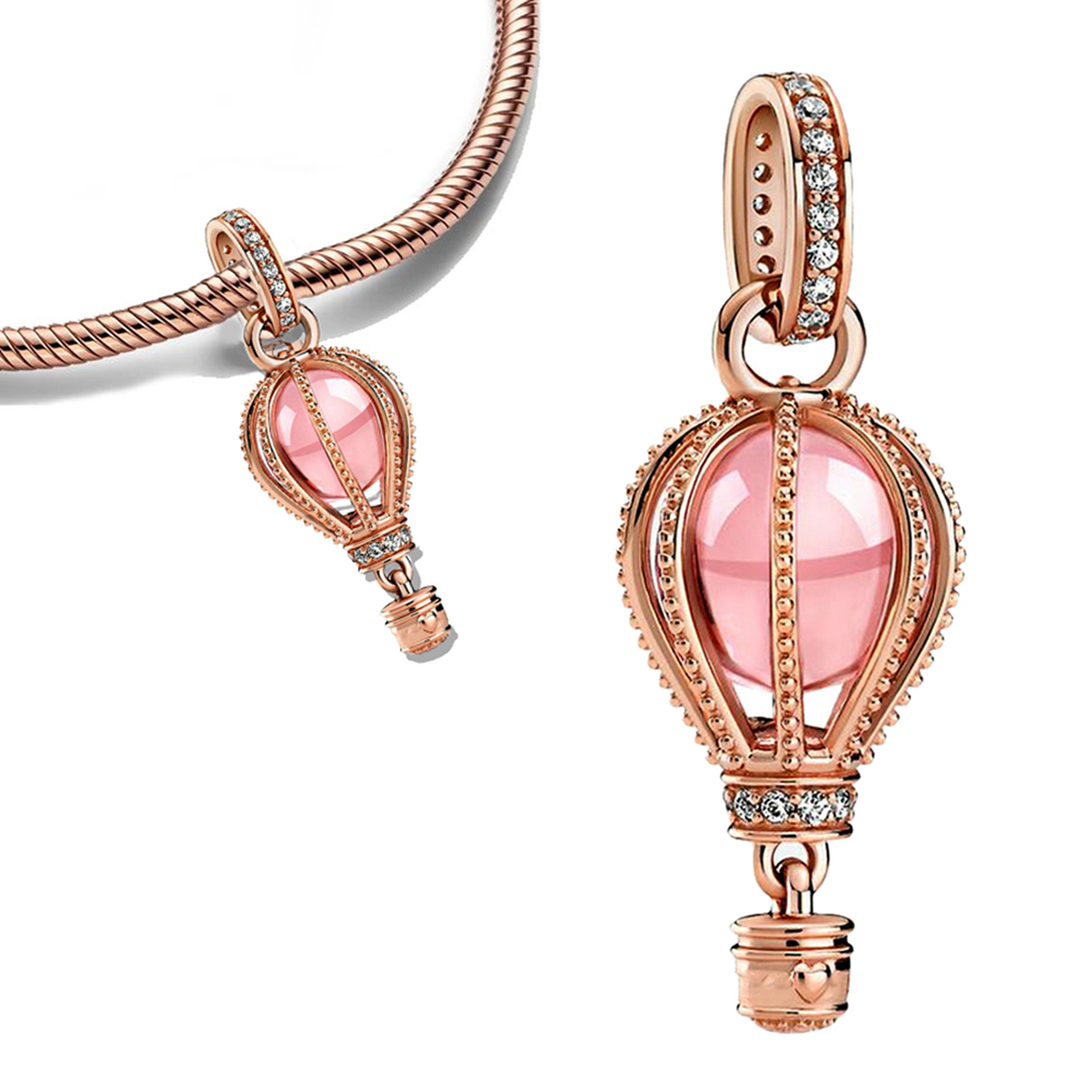 925 Sterling Silver Rose Gold Beads Fit Charms Silver 925 Original Bracelet for Jewelry Making