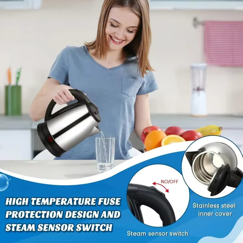 2L Electric Kettle Stainless Steel Kitchen Appliances Smart Kettle 1500W Whistle Kettle Samovar Tea Coffee Thermo Pot Gift