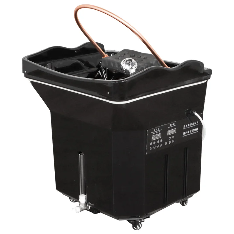 Tanque de agua de 60 litros, muebles de salón, cama de champú, silla, equipo cómodo, champú japonés, SPA con LED