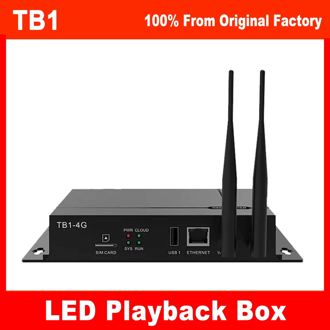 Novastar-caja de reproducción Multimedia TB1, puerto USB, controlador WiFi, módulo RGB a todo Color, pantalla LED, procesador de vídeo