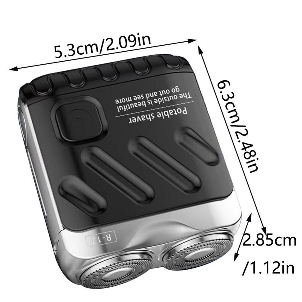 Compact Mini Men's Electric Shaver Magnetic Double Head Portable Rotary Razor Waterproof 9000 Revolutions Beard Trimmer Dad