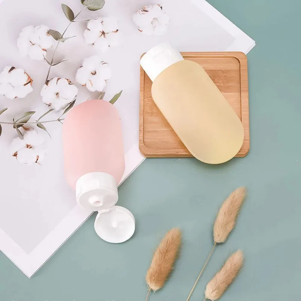 4 Teile/satz Nachfüllbare Flasche 60 ml Weiche Silikon Lotion Behälter Squeeze Tube Leere Flasche Tragbare Reise Shampoo Flasche