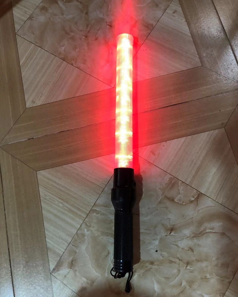 54cm*4cm LED Red White Double Flashing Light PVC Traffic Baton