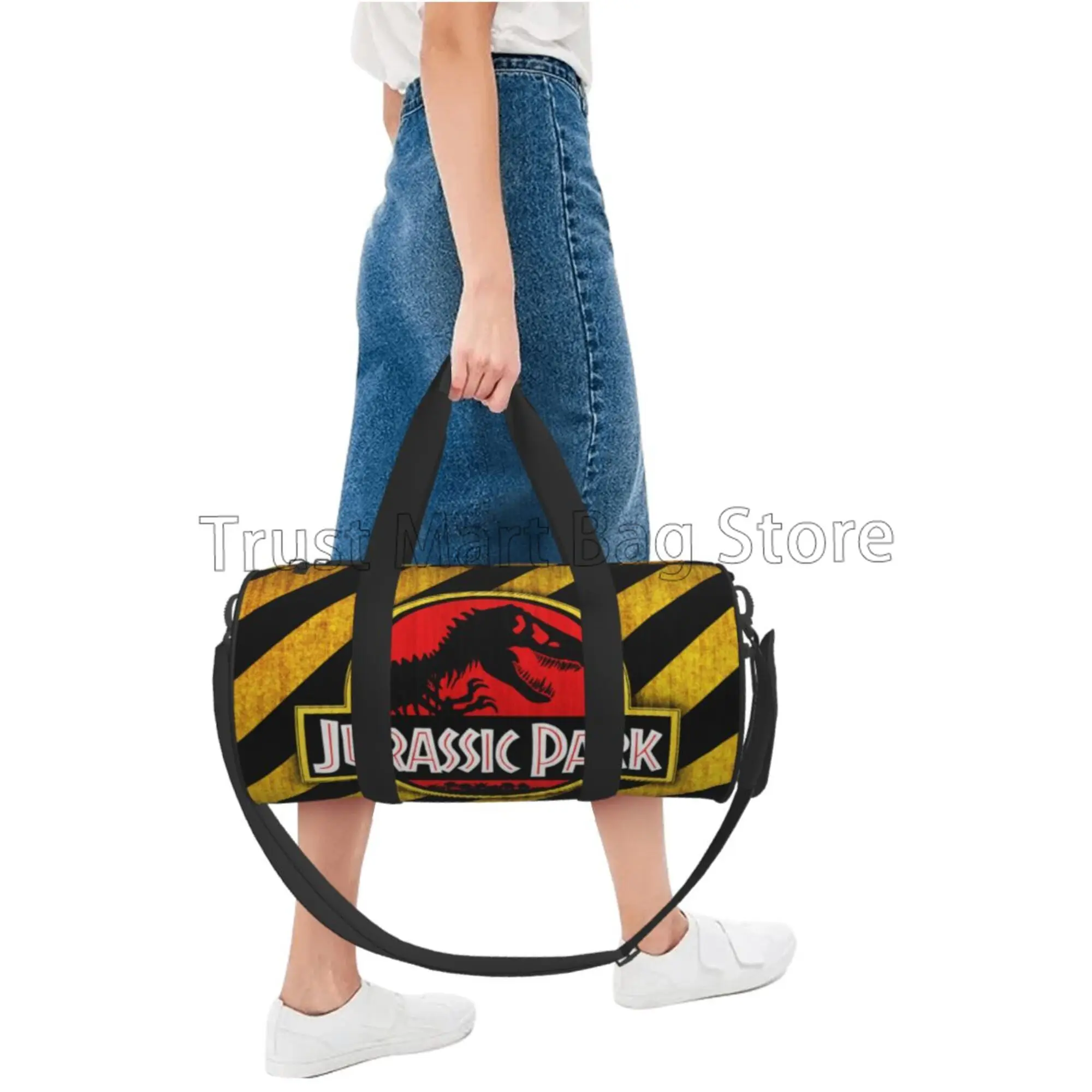 Jurassic Park Overnight Seesäcke, Wochenend-Handgepäcktasche, Gepäcktasche mit Reißverschluss zum Üben, Segeltuch-Reisetasche für Fitnessstudio, Sport
