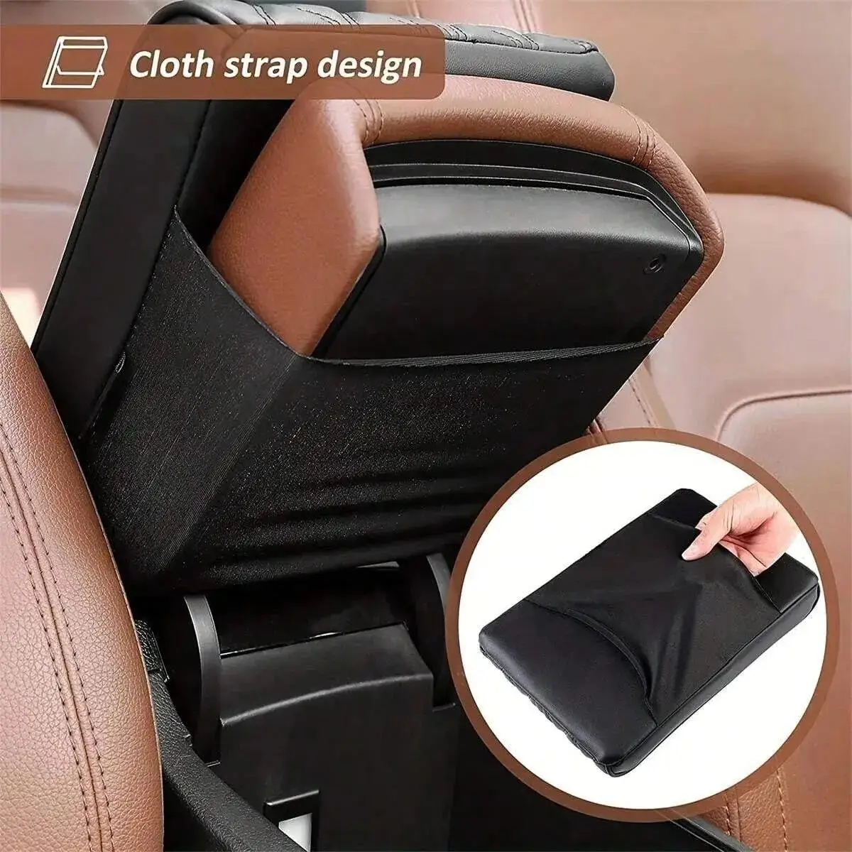 Wave ปักหนัง PU รถ Armrest Mat คอนโซลกลางส่วนที่เหลือแขนเบาะป้องกันอัตโนมัติที่วางแขนกล่องเก็บฝาครอบ Pad