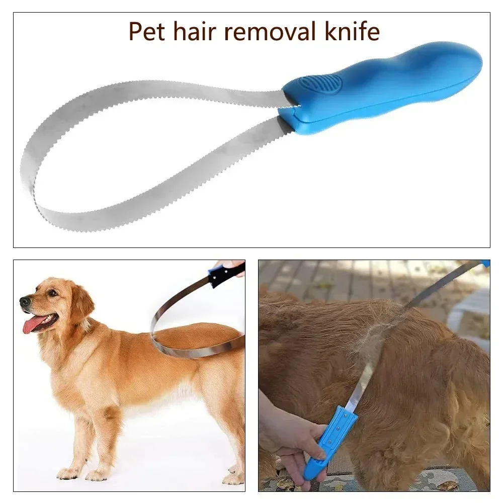 Raspador de sudor de Metal Variable para caballos y mascotas, cepillo de cuchilla para quitar el pelo de perro, herramienta de cuidado del cabello para limpiar el deshedding