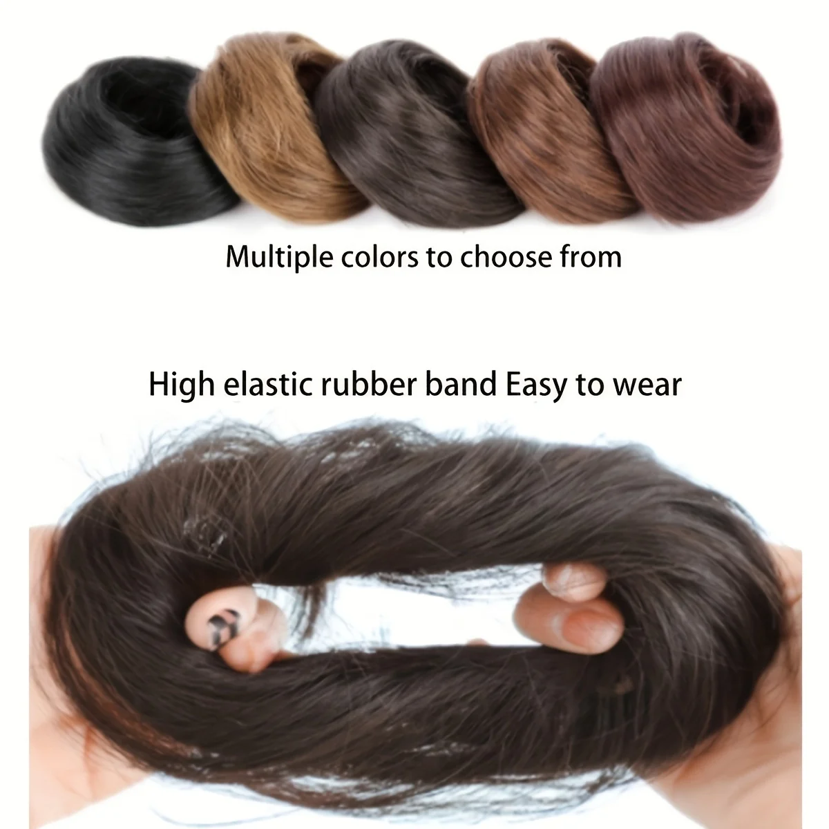 Coque sintético elástico de borracha, coque de cabelo falso com clipe na extensão da cauda do cabelo updo peça de cabelo rabo de cavalo para mulheres natal