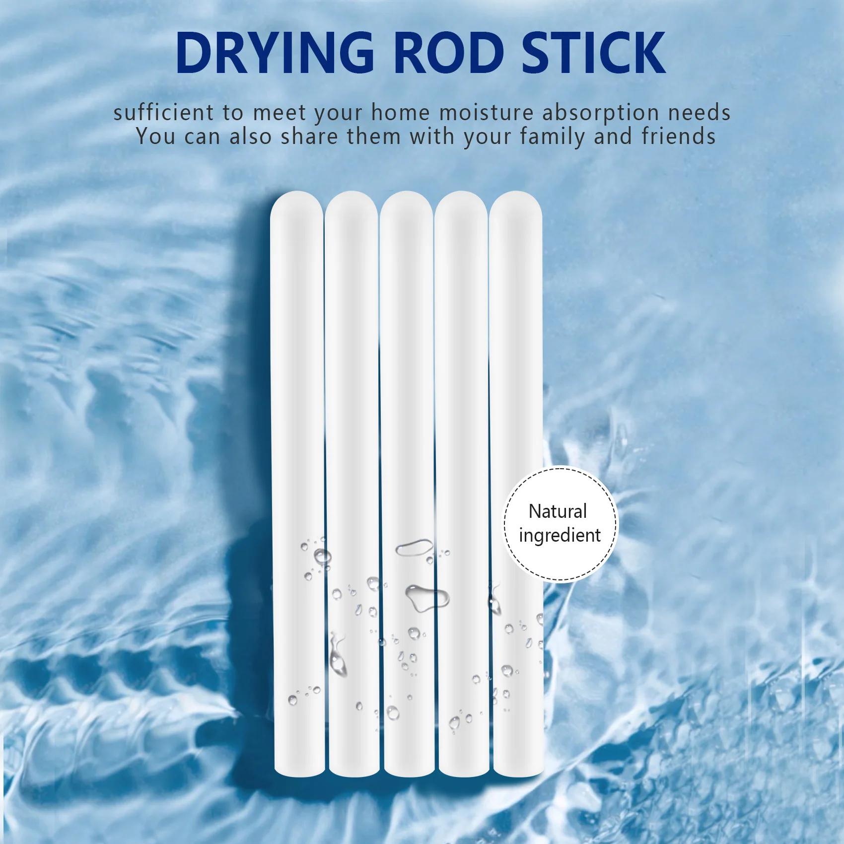 8 Pcs Diatomite Moisture Absorbing Stick Water Absorption Rod Drying Stick Diatomaceous Earth Desiccant for Laundry Home