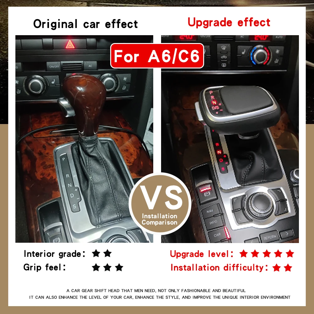 For Audi A4 B8 A6 C6 C7 A7 S7 S6 Q7 Q5 8r A5 S5 Led Gear Shift Knob Shifter Lever Stick Gearbox Handle Gear Rod Car Accessories