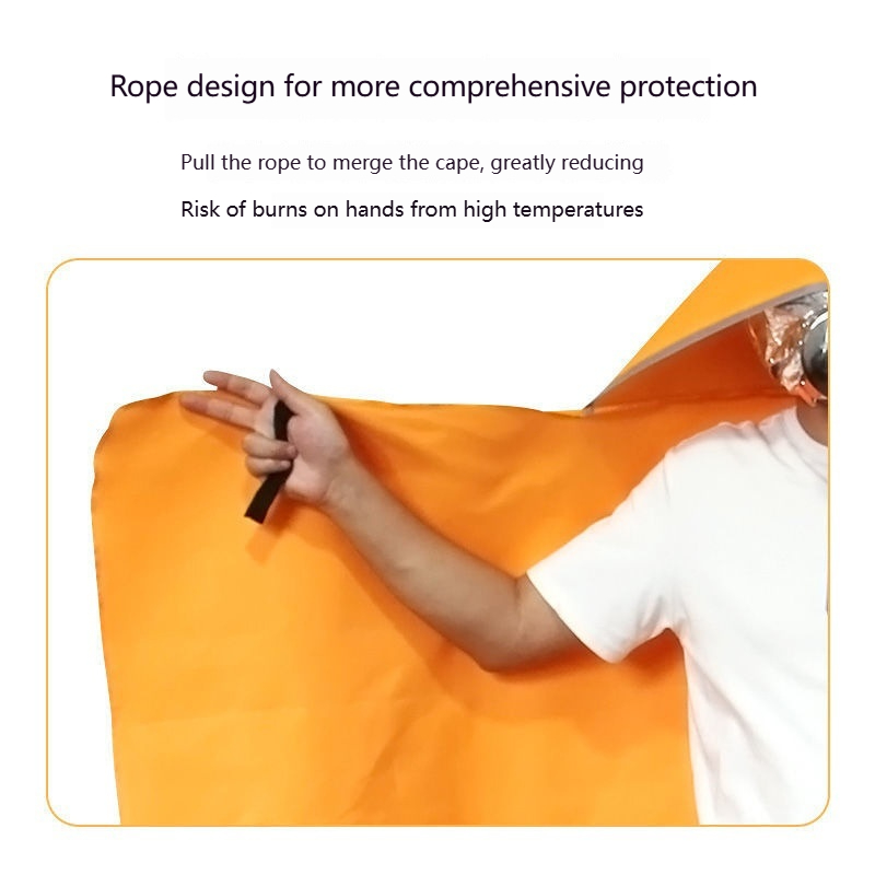 Flame Retardant Cloak Emergency Survival Fire Blanket Double-layer Fireproof Cloak Full Body Protection Heat Insulation Home