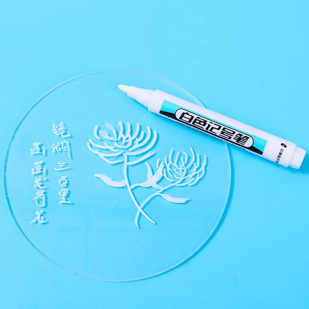 5/1Pcs ผิวมันสีขาว MARKER ปากกา Graffiti ปากกากันน้ําถาวรเจลดินสอยางโน้ตบุ๊คแก้วภาพวาดปากกา 0.7 มม.1 มม.2.5 มม.