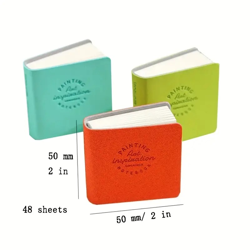 3Pcs/Pack Mini Drawing Book Square Watercolor Sketchbook Thick Paper 3 Book Painting Paper Work Relaxation Art Supplies