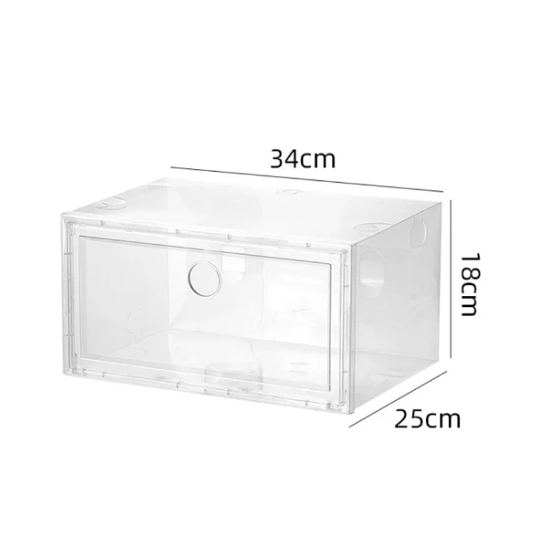 防塵ajスニーカー収納ボックス,プラスチック製靴箱,積み重ね可能なキャビネット,ハイトップシューズオーガナイザー,1個セット
